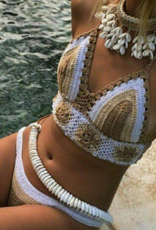 Crochet Beach bikini 2-Pieces Swimsuit,
