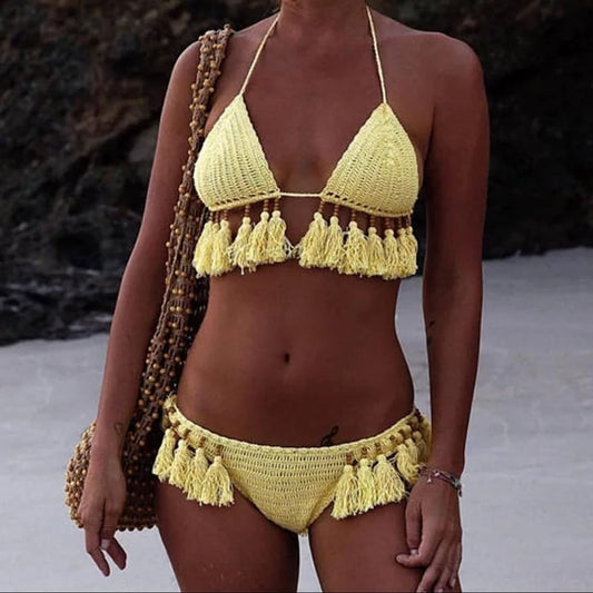 Tassel Crochet Bikini
