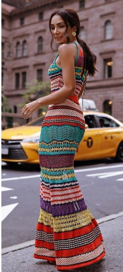 Handmade Striped Crochet Dress