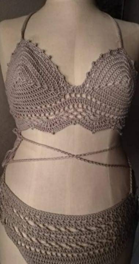 Crochet Halter Strap Bikini