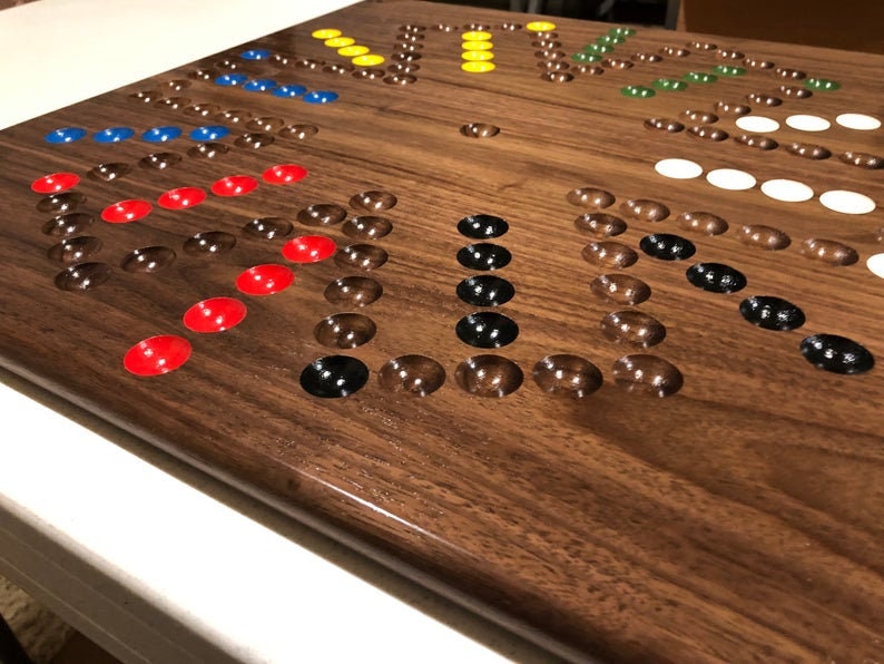 Customisable Wooden Aggravation / Wahoo Frustration/6 players game. Christmas Gift