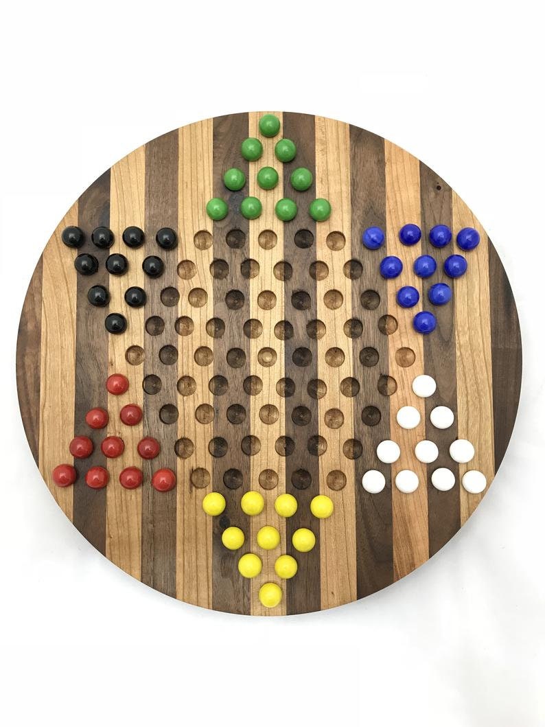 Wooden Chinese Checkers - Aggravate Board Game. Puzzle game