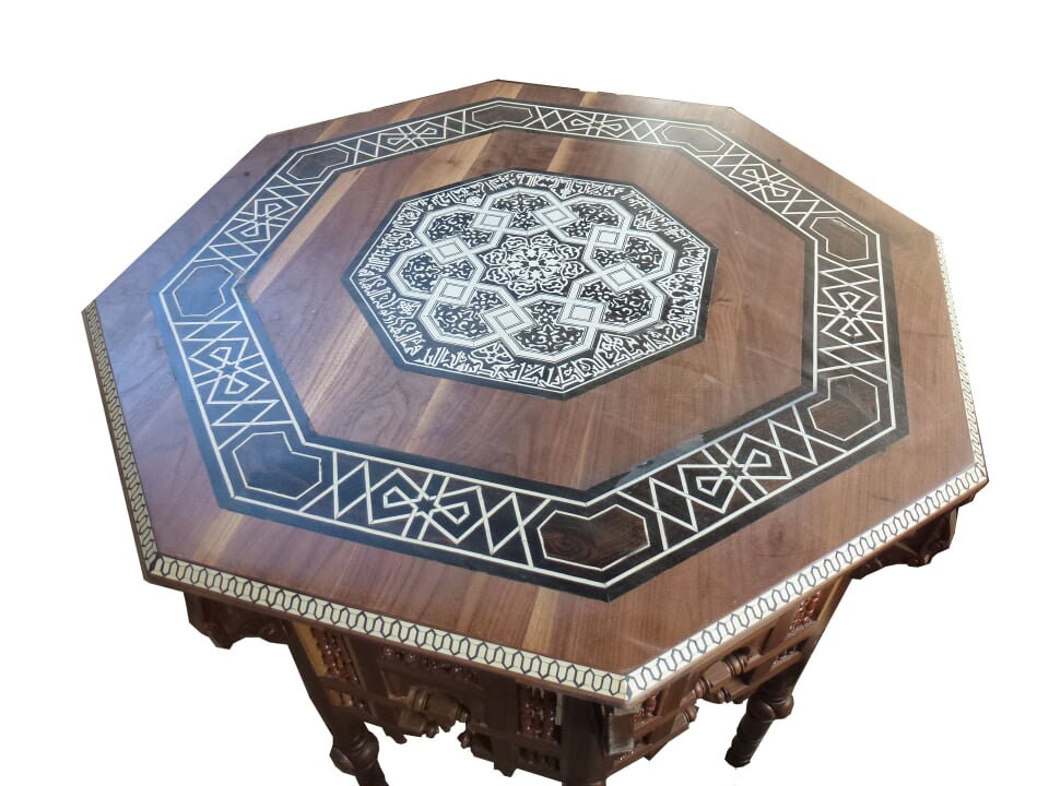 High precision luxury handmade Mother Of Pearl Inlaid Octagon Centre Table