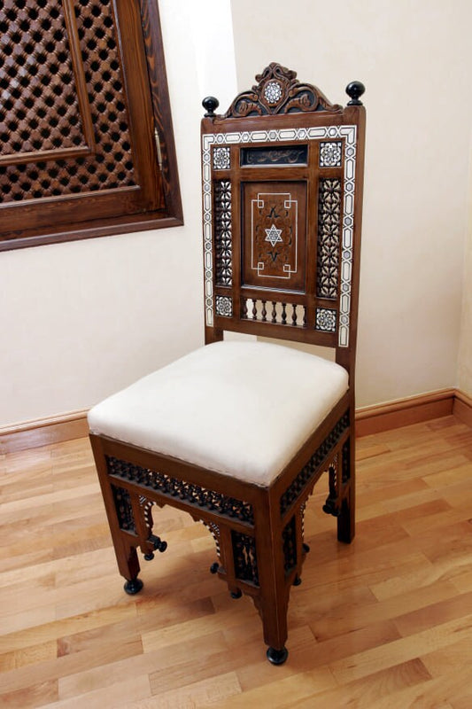 Arabesque Dining Chair, Mother of Pearl Inlay
