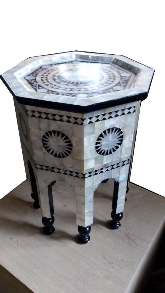 Vintage Mother of Pearl Side Table