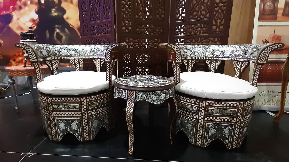 Luxury Living Set with Mother of Pearl Inlay