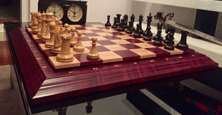 Deluxe Mahogany Chessboard. Christmas Gift