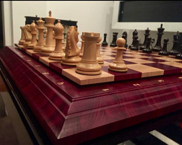 Deluxe Mahogany Chessboard. Christmas Gift