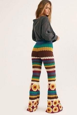 Multi-Colour Crochet Trousers