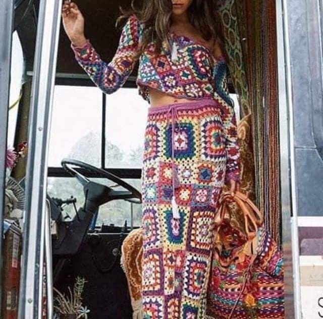 Granny Square Long Sleeve Outfit