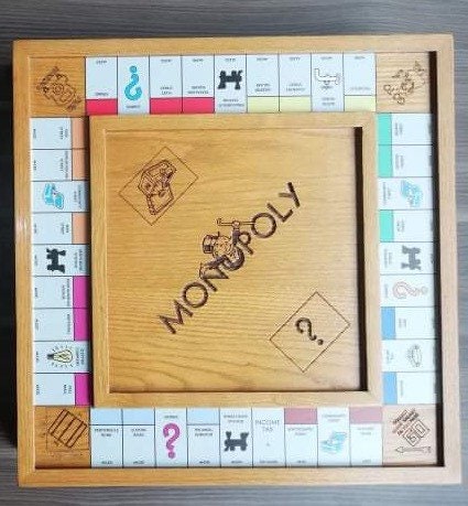 Fully Customisable Monopoly Wooden Board, Christmas gift