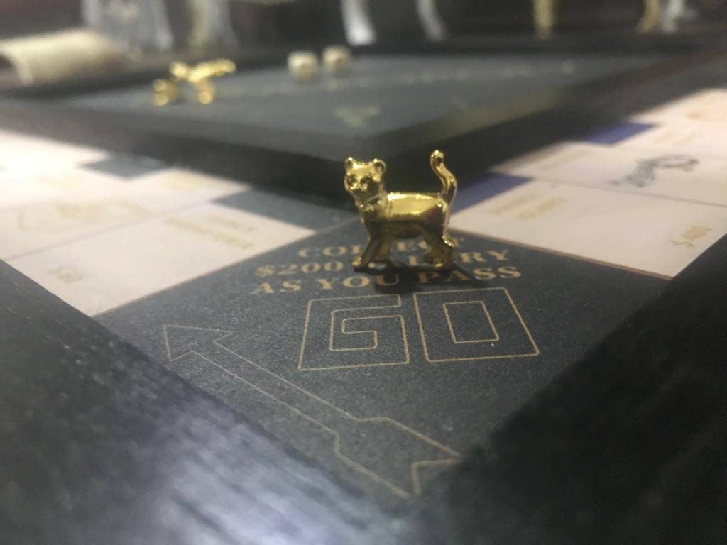 Golden Monopoly Tokens and Dice set