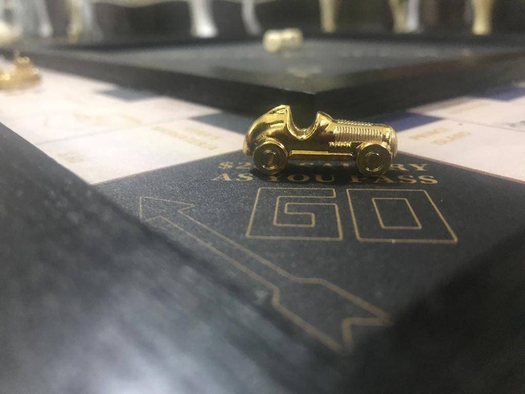 Golden Monopoly Tokens and Dice set